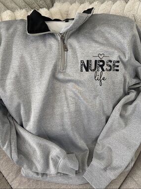 Nurse Life Gray Quarter-Zip Pullover